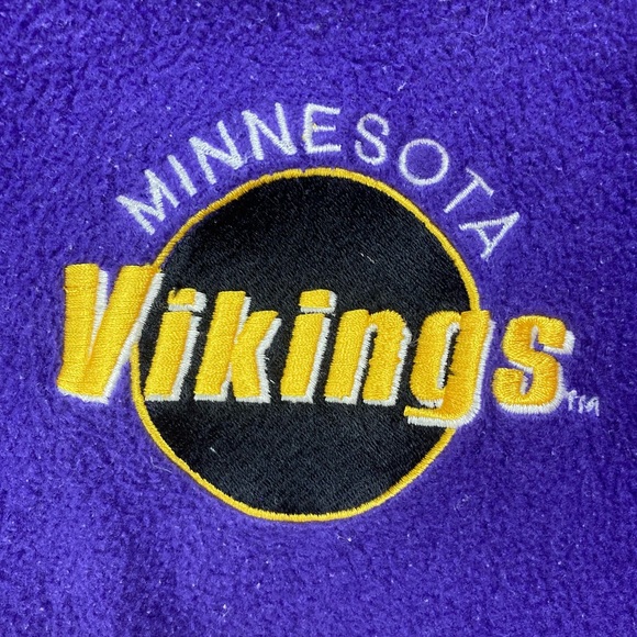MINNESOTA VIKINGS Vintage LOGO 7 Game Day Pullover Zip Up Fleece Size Large - Picture 2 of 12